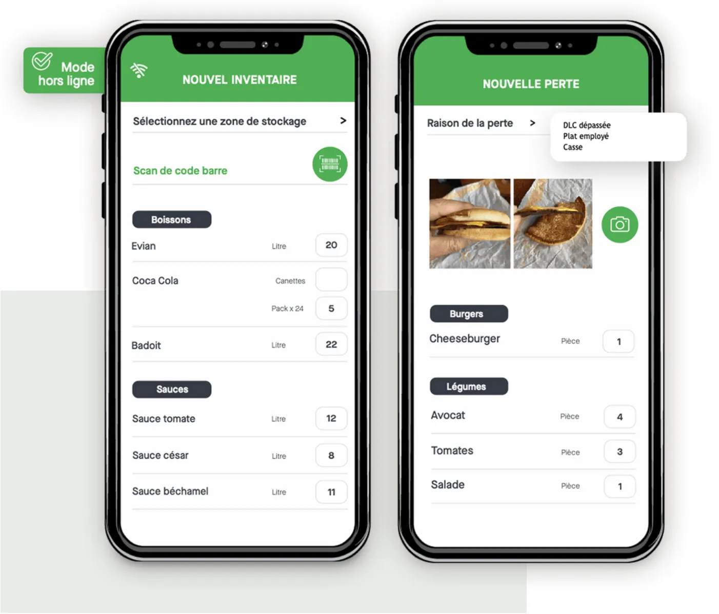 Saisie d'un inventaire sur l'application mobile Yokitup